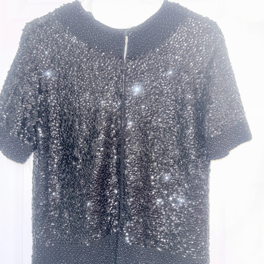 Black Sequin Women's Top